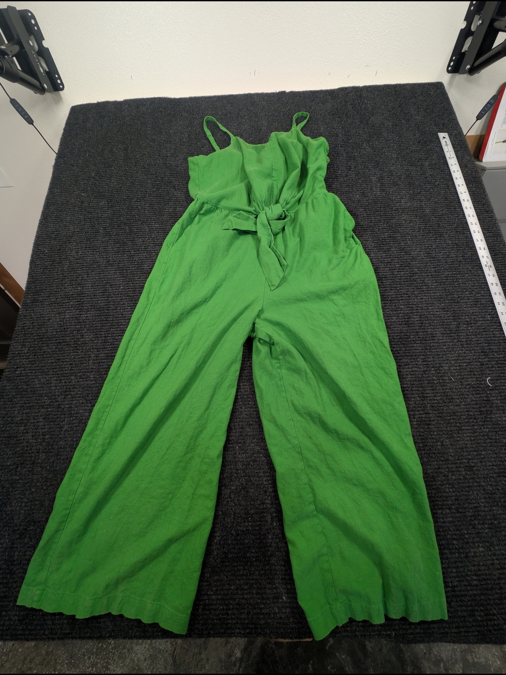 Simply Vera Vera Wang Bright Green Wide-Leg Tie-Waist Jumpsuit